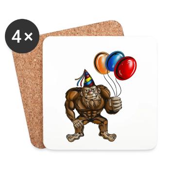 Bigfoot Geburtstagsparty Fabelwesen Mysterium - Untersetzer (4er-Set) - Weiß - Vorne