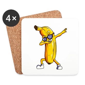 Dabbing Banane Fruit Banane Banane Dab - Dessous de verre (lot de 4) - blanc - Devant