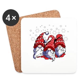 Christmas Wichtelmänner Merry Christmas - Coasters (set of 4) - white - Front
