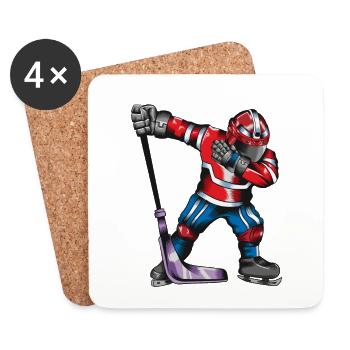 Eissport Eishockey Spieler macht den Dab Tanz - Untersetzer (4er-Set) - Weiß - Vorne