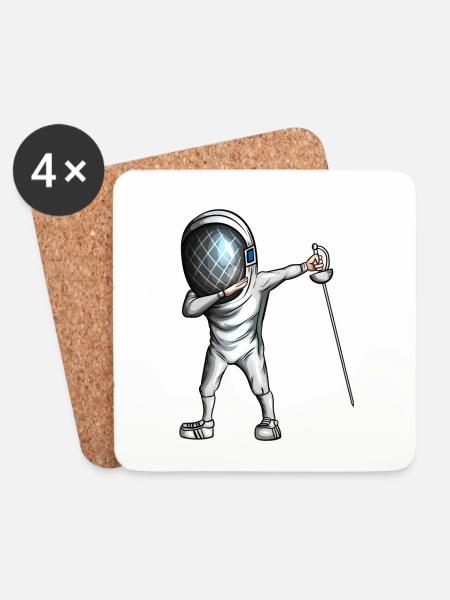 Fencing Art Epee Fight Fencing Form Epee Fencing - Coasters (set of 4) - white