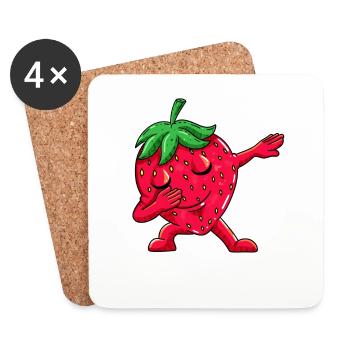 Fruits Fraises Dancing Dabbing Dab Dancing Kids - Dessous de verre (lot de 4) - blanc - Devant
