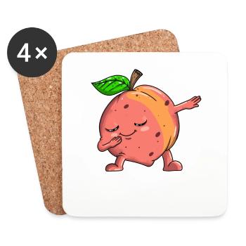 Fruit Lover Vegan Live Dabbing Peach Dab - Coasters (set of 4) - white - Front