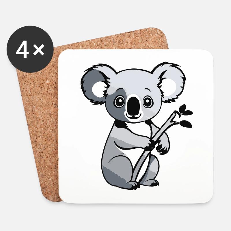 I love Koala - Pet Design - Untersetzer (4er-Set) - Weiß