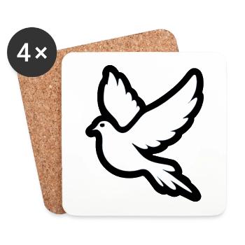 Colombe Pidgeon de la Paix - Religion Design - Dessous de verre (lot de 4) - blanc - Devant