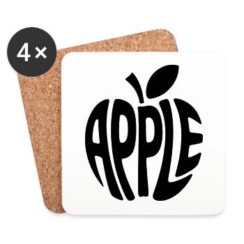 Apfel - Coole Frucht Logo - Untersetzer (4er-Set) - Weiß - Vorne