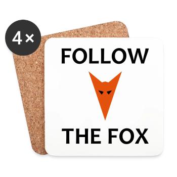 ★ Design colors can be changed ★ Follow the fox (fox) - Coasters (set of 4) - white - Front