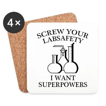 Vissez votre Labsafety Je veux des superpouvoirs - Dessous de verre (lot de 4) - blanc - Devant