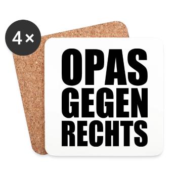 Opas gegen rechts - Untersetzer (4er-Set) - Weiß - Vorne