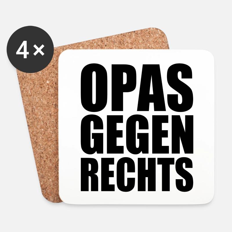 Opas gegen rechts - Untersetzer (4er-Set) - Weiß