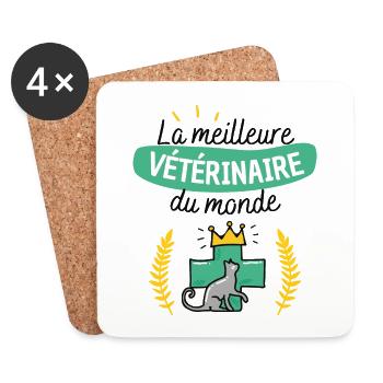 La meilleure vétérinaire du monde - Dessous de verre (lot de 4) - blanc - Devant