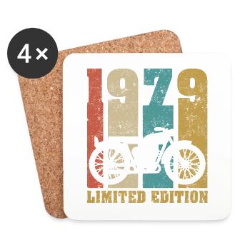 Vintage Moto 1979 Rétro Cadeau D'anniversaire - Dessous de verre (lot de 4) - blanc - Devant