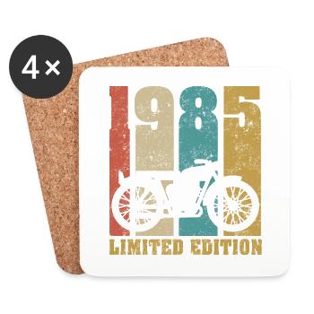 Vintage Moto 1985 Rétro Cadeau D'anniversaire - Dessous de verre (lot de 4) - blanc - Devant
