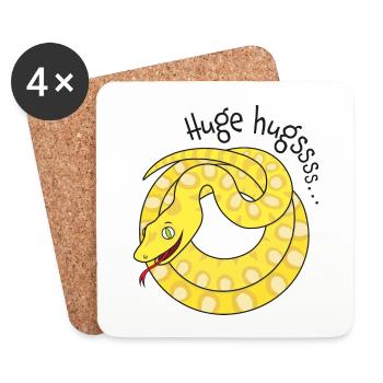 Enge Umarmungen von Python erhältlich! - Untersetzer (4er-Set) - Weiß - Vorne