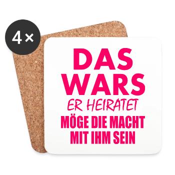 Das wars er heiratet - Untersetzer (4er-Set) - Weiß - Vorne