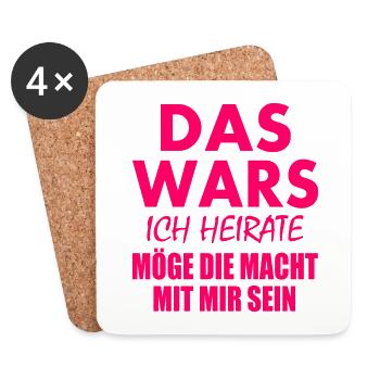 Das wars ich heirate - Untersetzer (4er-Set) - Weiß - Vorne