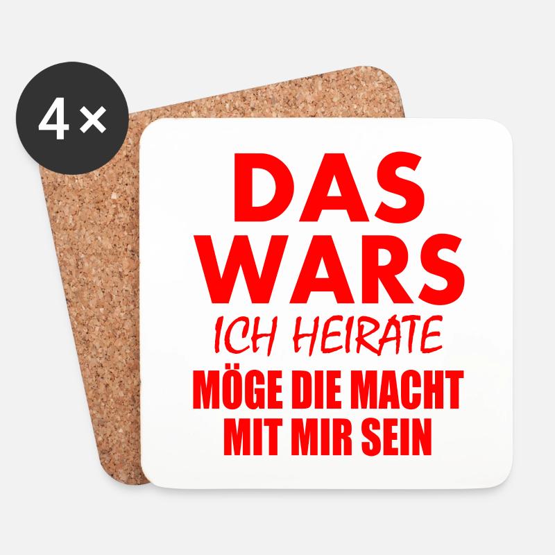 Das wars ich heirate - Untersetzer (4er-Set) - Weiß