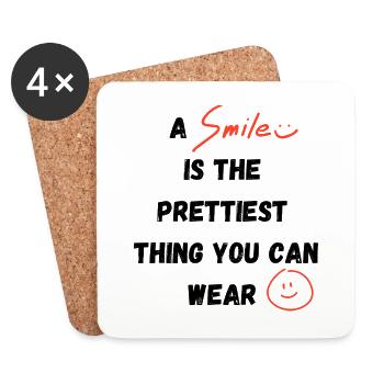 A Smile is the prettiest thing you can wear - Untersetzer (4er-Set) - Weiß - Vorne
