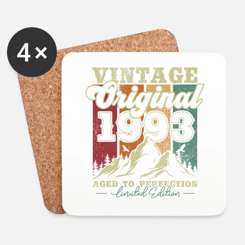 Vintage Original 1993 Vintage Geburtstagsgeschenk - Untersetzer (4er-Set) - Weiß