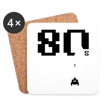 Années 80 - Dessous de verre (lot de 4) - blanc - Devant
