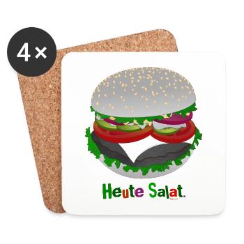 Salat auf Burger-Art - Untersetzer (4er-Set) - Weiß - Vorne