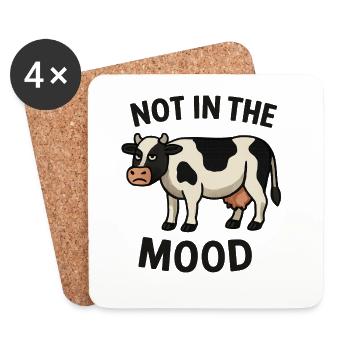 Cow with annoyed face and saying - Coasters (set of 4) - white - Front