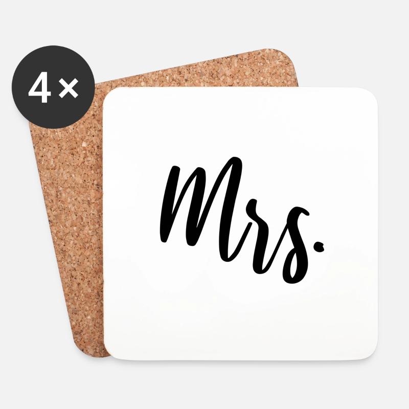 Mr & Mrs Partnerlook Geschenk - Untersetzer (4er-Set) - Weiß