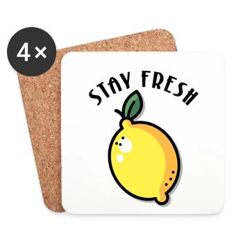 Stay Fresh Lemon Summer Fruit - Coasters (set of 4) - white - Front