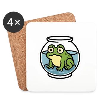 Frog in a Bowl - Coasters (set of 4) - white - Front