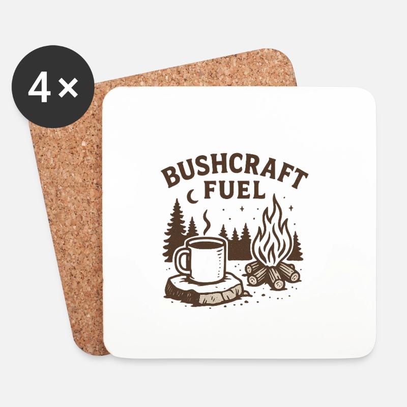 Bushcraft-Treibstoff - Untersetzer (4er-Set) - Weiß