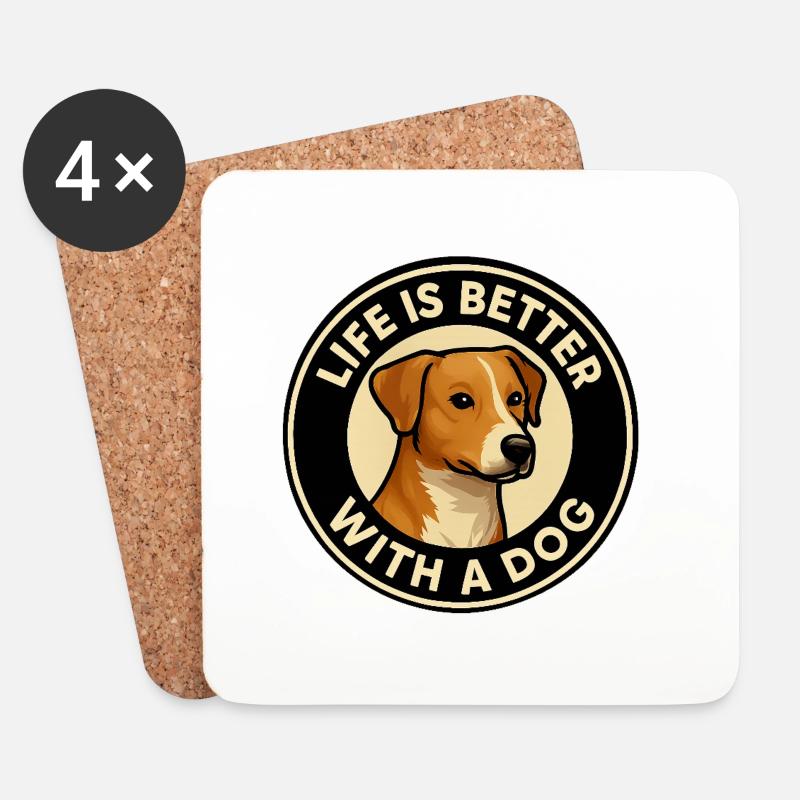 Life is better with - Untersetzer (4er-Set) - Weiß