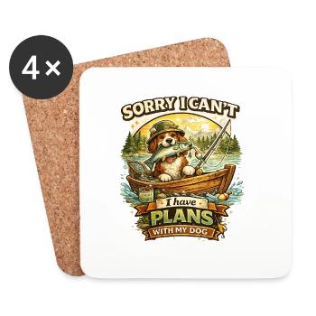 Sorry I Can't I Have Plans With My Dog - Coasters (set of 4) - white - Front