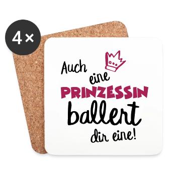 A princess barks saying Funny Naughty Crown - Coasters (set of 4) - white - Front