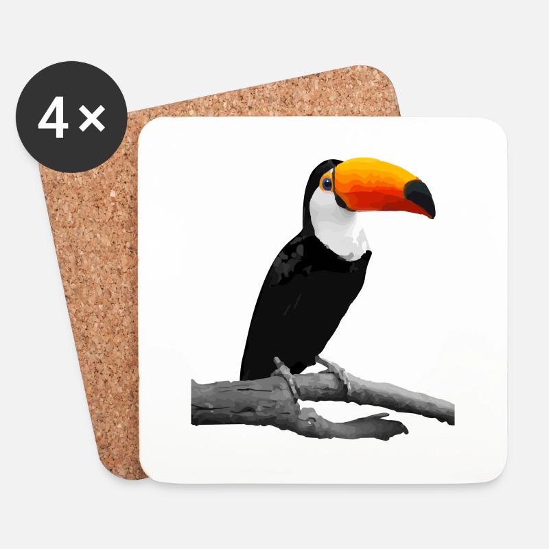 Tukan Tucan karibischer Vogel - Untersetzer (4er-Set) - Weiß
