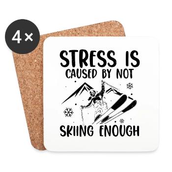 Skiing - Coasters (set of 4) - white - Front