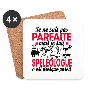 Spéléologue Spéléologie Exploratrice Humour Cadeau - Dessous de verre (lot de 4) - blanc - Devant