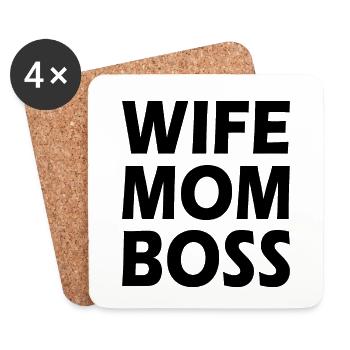 Wife mom boss - Untersetzer (4er-Set) - Weiß - Vorne