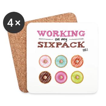 Working on my sixpack - Coasters (set of 4) - white - Front