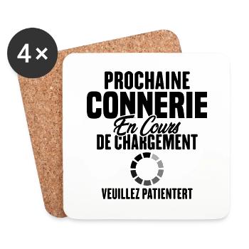 Prochaine Connerie En Cours De Chargement - Dessous de verre (lot de 4) - blanc - Devant