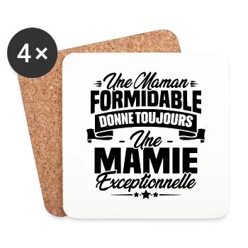 Une Maman formidable donne toujours une Mamie - Dessous de verre (lot de 4) - blanc - Devant