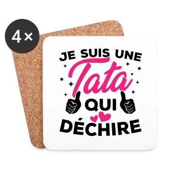 Je suis une tata qui déchire - Dessous de verre (lot de 4) - blanc - Devant