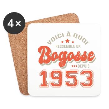 1953 anniversaire bogosse cadeau drole 70 ans - Dessous de verre (lot de 4) - blanc - Devant