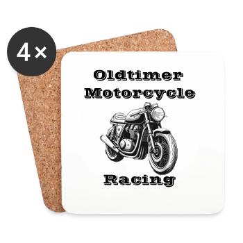 Oldtimer Motorcycle Racing - Untersetzer (4er-Set) - Weiß - Vorne