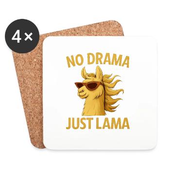 Pas de drame, juste un lama - Dessous de verre (lot de 4) - blanc - Devant