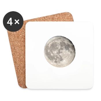 Pleine lune ciel nocturne la lune - Dessous de verre (lot de 4) - blanc - Devant
