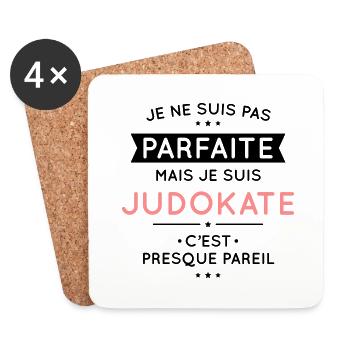 Je ne suis pas parfaite mais je suis judokate - Dessous de verre (lot de 4) - blanc - Devant