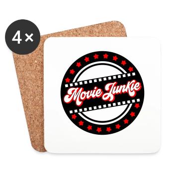 Colors can be changed | Movie Junkie - Coasters (set of 4) - white - Front