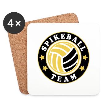 Farben änderbar | Roundnet Spikeball Team Fun - Untersetzer (4er-Set) - Weiß - Vorne