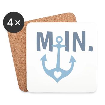 Moin. - Untersetzer (4er-Set) - Weiß - Vorne