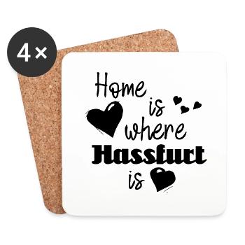 Zuhause in Hassfurt - Home is where Hassfurt is - Untersetzer (4er-Set) - Weiß - Vorne